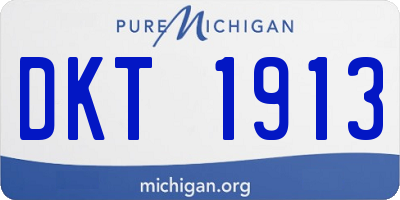 MI license plate DKT1913