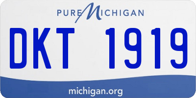 MI license plate DKT1919