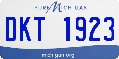 MI license plate DKT1923