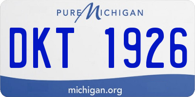 MI license plate DKT1926