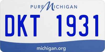 MI license plate DKT1931