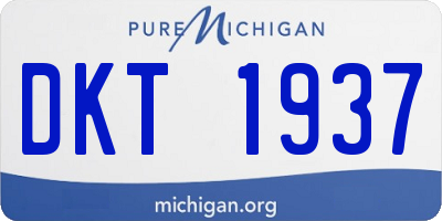 MI license plate DKT1937