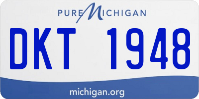 MI license plate DKT1948