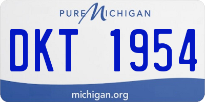 MI license plate DKT1954