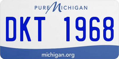 MI license plate DKT1968