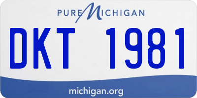 MI license plate DKT1981