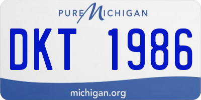 MI license plate DKT1986
