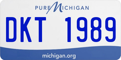 MI license plate DKT1989