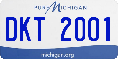 MI license plate DKT2001