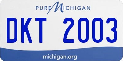 MI license plate DKT2003
