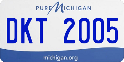 MI license plate DKT2005