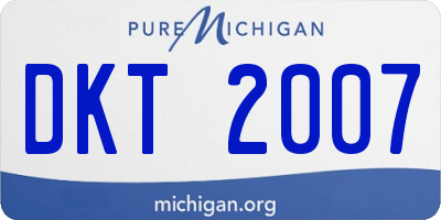 MI license plate DKT2007