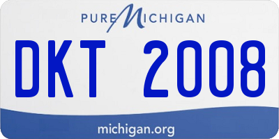 MI license plate DKT2008