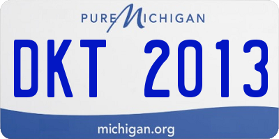 MI license plate DKT2013