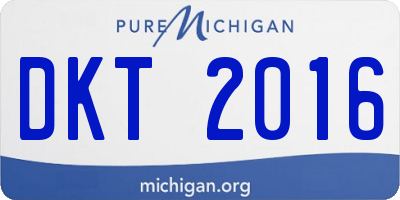MI license plate DKT2016