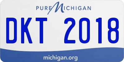 MI license plate DKT2018