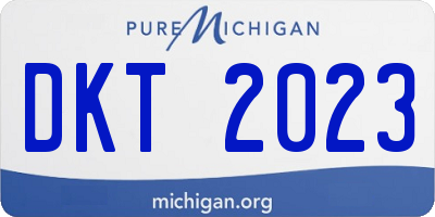 MI license plate DKT2023