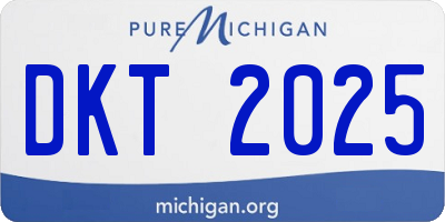 MI license plate DKT2025