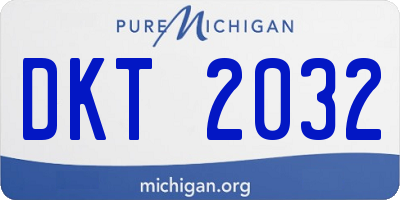 MI license plate DKT2032
