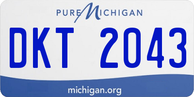 MI license plate DKT2043