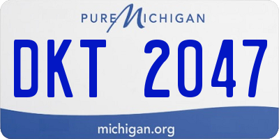 MI license plate DKT2047
