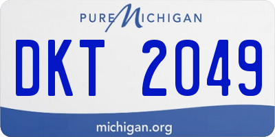 MI license plate DKT2049