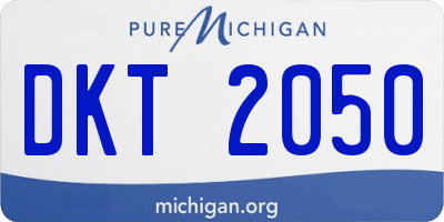 MI license plate DKT2050
