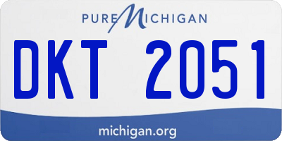 MI license plate DKT2051
