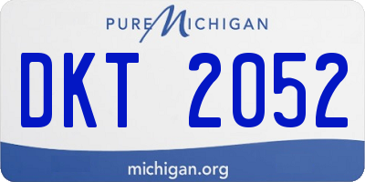 MI license plate DKT2052