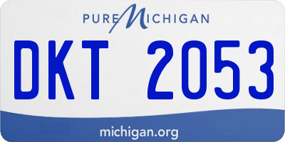 MI license plate DKT2053