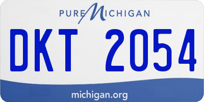 MI license plate DKT2054