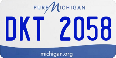 MI license plate DKT2058