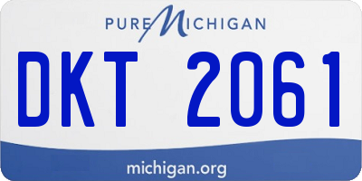 MI license plate DKT2061