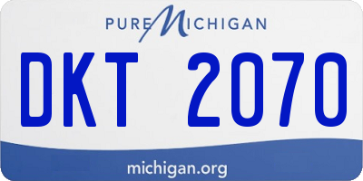 MI license plate DKT2070
