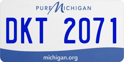MI license plate DKT2071