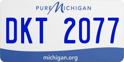 MI license plate DKT2077