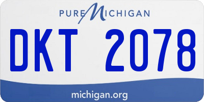 MI license plate DKT2078