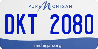 MI license plate DKT2080