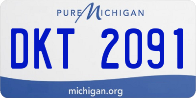 MI license plate DKT2091