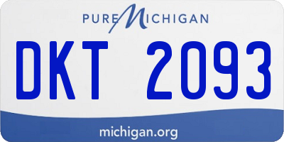 MI license plate DKT2093