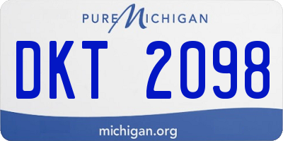 MI license plate DKT2098