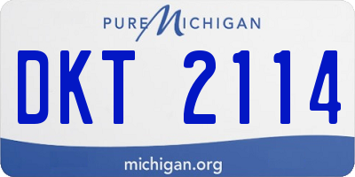 MI license plate DKT2114