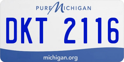 MI license plate DKT2116