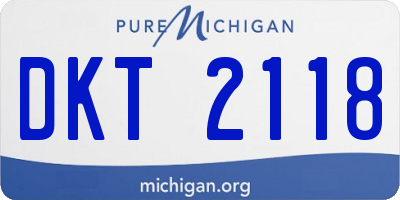 MI license plate DKT2118