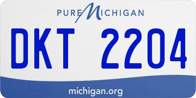 MI license plate DKT2204