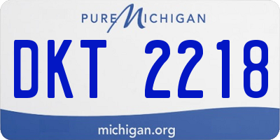 MI license plate DKT2218