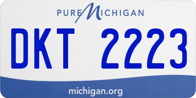MI license plate DKT2223