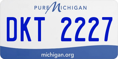 MI license plate DKT2227