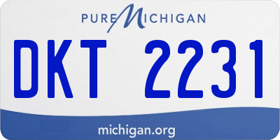 MI license plate DKT2231
