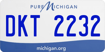 MI license plate DKT2232
